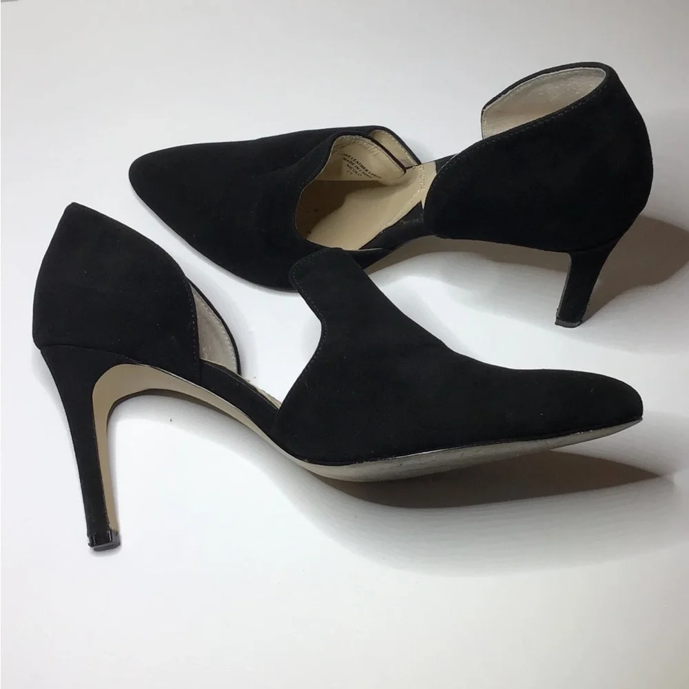 Adrienne Vittadini Nicolo Black Suede 4" D'Orsay Dress Heels - 7.5M - Picture 4 of 12